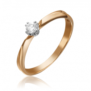 Кольцо из комбинированного золота Platina с бриллиантом 01-0932-00-101-1111-30 фото