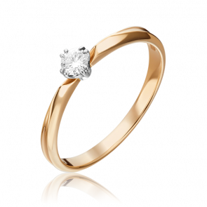Кольцо из комбинированного золота Platina с бриллиантом 01-0934-00-101-1111-30 фото