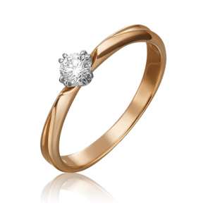 Кольцо из комбинированного золота Platina с бриллиантом 01-0936-00-101-1111-30 фото