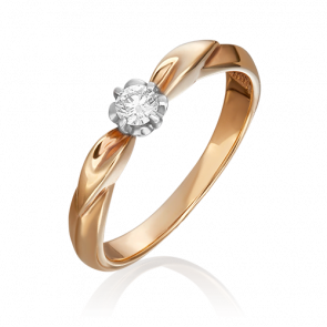 Кольцо из комбинированного золота Platina с бриллиантом 01-0956-00-101-1111-30 фото