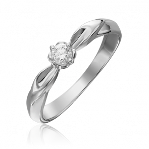Кольцо из белого золота Platina с бриллиантом 01-0957-00-101-1120-30 фото
