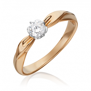 Кольцо из комбинированного золота Platina с бриллиантом 01-0962-00-101-1111-30 фото