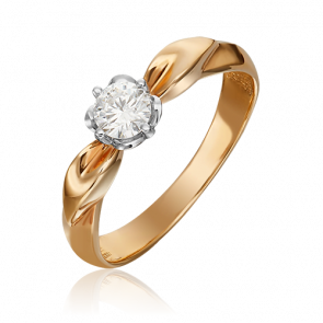 Кольцо из комбинированного золота Platina с бриллиантом 01-0964-00-101-1111-30 фото