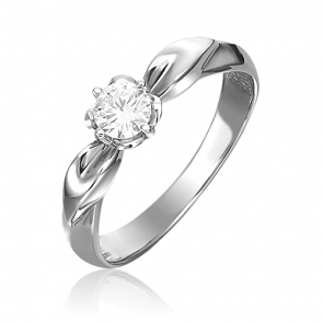 Кольцо из белого золота Platina с бриллиантом 01-0965-00-101-1120-30 фото