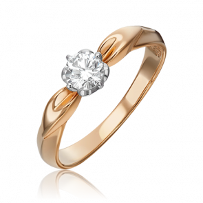 Кольцо из комбинированного золота Platina с бриллиантом 01-0966-00-101-1111-30 фото