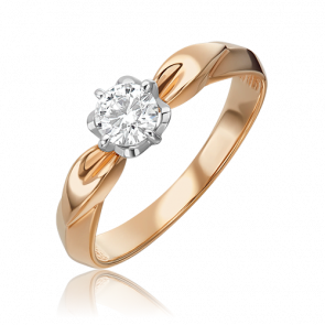 Кольцо из комбинированного золота Platina с бриллиантом 01-0968-00-101-1111-30 фото