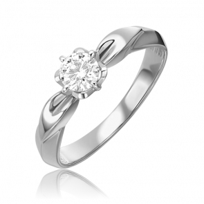 Кольцо из белого золота Platina с бриллиантом 01-0969-00-101-1120-30 фото