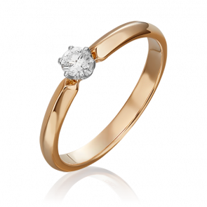 Кольцо из комбинированного золота Platina с бриллиантом 01-0984-00-101-1111-30 фото