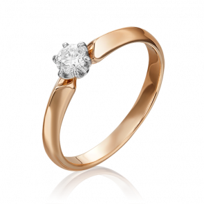Кольцо из комбинированного золота Platina с бриллиантом 01-0990-00-101-1111-30 фото