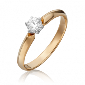 Кольцо из комбинированного золота Platina с бриллиантом 01-0994-00-101-1111-30 фото