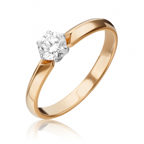 Кольцо из комбинированного золота Platina с бриллиантом 01-0996-00-101-1111-30 фото