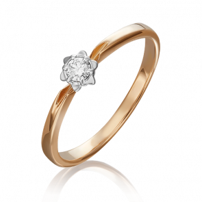 Кольцо из комбинированного золота Platina с бриллиантом 01-1008-00-101-1111-30 фото