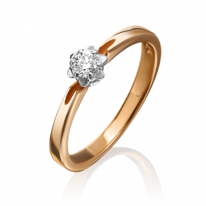 Кольцо из комбинированного золота Platina с бриллиантом 01-1010-00-101-1111-30 фото