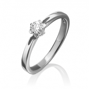 Кольцо из белого золота Platina с бриллиантом 01-1011-00-101-1120-30 фото