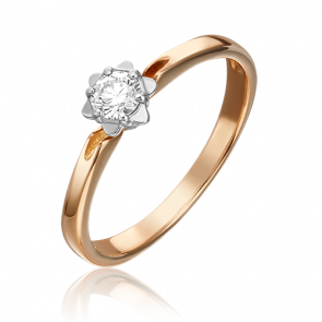 Кольцо из комбинированного золота Platina с бриллиантом 01-1012-00-101-1111-30 фото