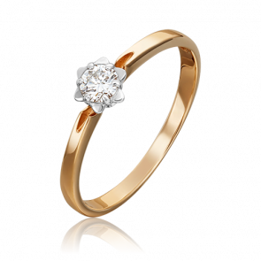 Кольцо из комбинированного золота Platina с бриллиантом 01-1014-00-101-1111-30 фото