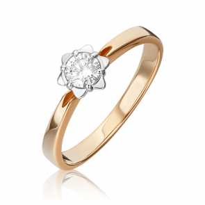 Кольцо из комбинированного золота Platina с бриллиантом 01-1020-00-101-1111-30 фото