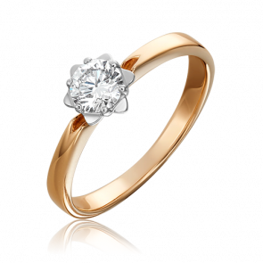 Кольцо из комбинированного золота Platina с бриллиантом 01-1022-00-101-1111-30 фото