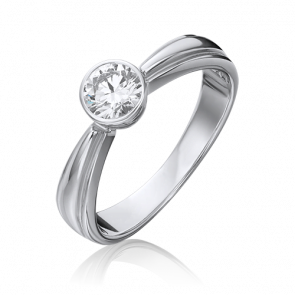 Кольцо из белого золота Platina с бриллиантом 01-1049-00-101-1120-30 фото