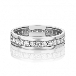 Обручальное кольцо из белого золота Platina с бриллиантом 01-1065-00-101-1120-30 фото