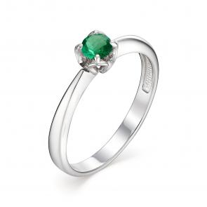 Серебряное кольцо АЛЬКОР с изумрудом 01-1073/000И-00 фото