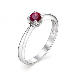 Серебряное кольцо АЛЬКОР с рубином 01-1073/000Р-00 фото