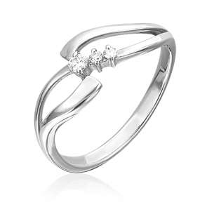 Кольцо из белого золота Platina с бриллиантом 01-1097-00-101-1120-30 фото