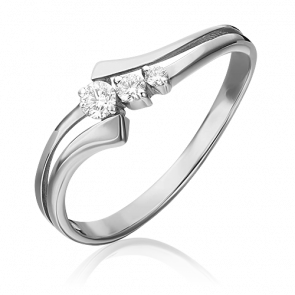 Кольцо из белого золота Platina с бриллиантом 01-1099-00-101-1120-30 фото