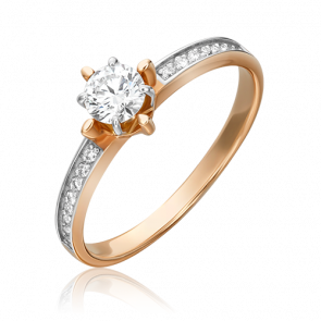 Кольцо из комбинированного золота Platina с фианитом 01-1100-00-501-1111-38 фото