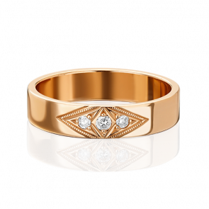 Золотое обручальное кольцо Platina с бриллиантом 01-1133-00-101-1110-30 фото