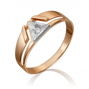 Кольцо из комбинированного золота Platina с фианитом 01-1144-00-401-1111-05 фото