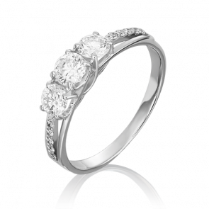 Кольцо из белого золота Platina с бриллиантом 01-1156-00-101-1120-30 фото
