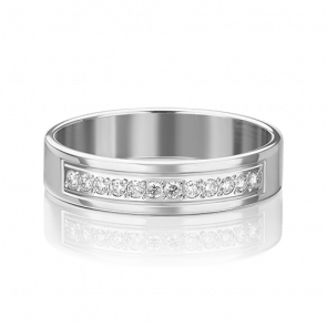 Обручальное кольцо из белого золота Platina с бриллиантом 01-1160-00-101-1120-30 фото