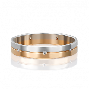 Обручальное кольцо из комбинированного золота Platina с бриллиантом 01-1168-00-101-1111-30 фото