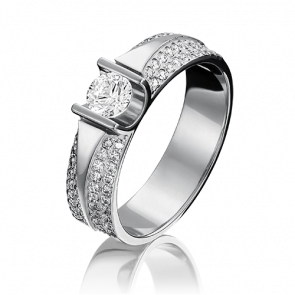 Кольцо из белого золота Platina с фианитом 01-1275-00-502-1120-38 фото