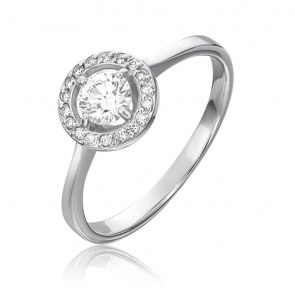 Кольцо из белого золота Platina с бриллиантом 01-1282-00-101-1120-30 фото