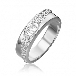 Кольцо из белого золота Platina с бриллиантом 01-1298-00-101-1120-30 фото