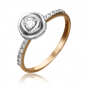 Кольцо из комбинированного золота Platina с бриллиантом 01-1335-00-101-1111-30 фото