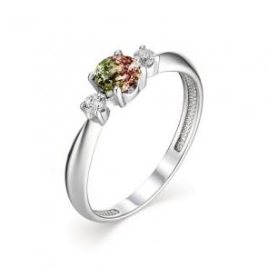 Серебряное кольцо АЛЬКОР с фианитом и султанитом 01-1347/00СТ-00 фото