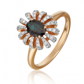 Золотое кольцо Platina с бриллиантом и сапфиром 01-1349-00-105-1110-30 фото