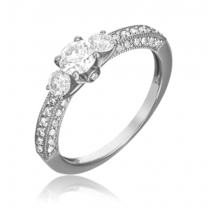 Кольцо из белого золота Platina с бриллиантом 01-1362-00-101-1120-30 фото