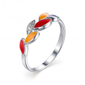 Серебряное кольцо АЛЬКОР с фианитом и эмалью 01-1391/ЭМ86-00 фото