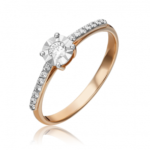 Кольцо из комбинированного золота Platina с бриллиантом 01-1393-00-101-1111-30 фото