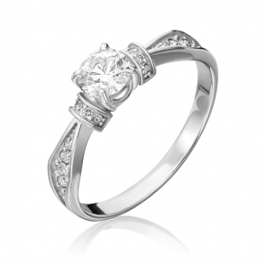 Кольцо из белого золота Platina с бриллиантом 01-1452-00-101-1120-30 фото