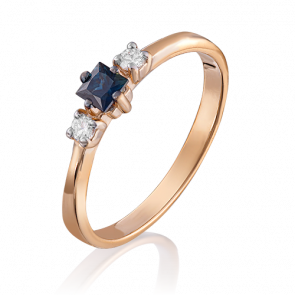Золотое кольцо Platina с бриллиантом и сапфиром 01-1469-00-105-1110-30 фото