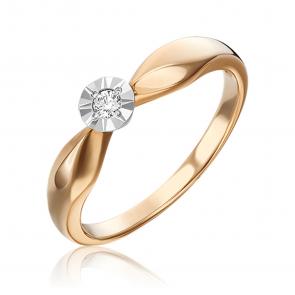 Кольцо из комбинированного золота Platina с бриллиантом 01-1493-00-101-1111-30 фото