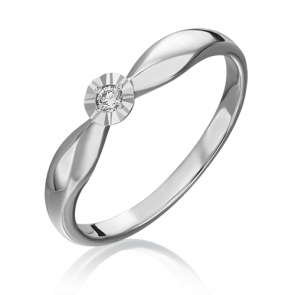 Кольцо из белого золота Platina с бриллиантом 01-1493-00-101-1120-30 фото