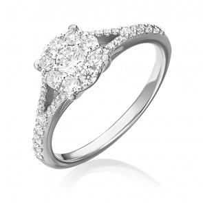 Кольцо из белого золота Platina с бриллиантом 01-1502-00-101-1120-30 фото