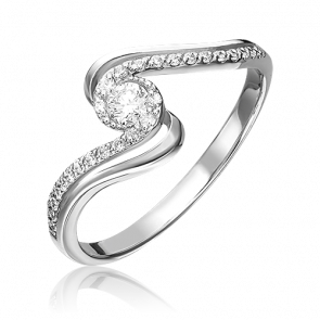 Кольцо из белого золота Platina с бриллиантом 01-1505-00-101-1120-30 фото