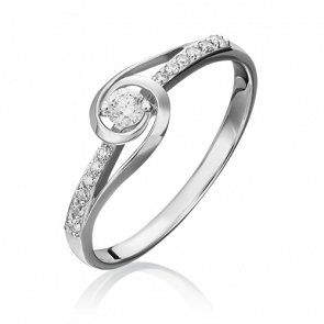 Кольцо из белого золота Platina с бриллиантом 01-1524-00-101-1120-30 фото